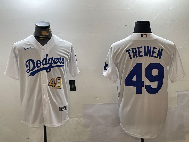 Men Los Angeles Dodgers #49 Treinen White Game 2024 Nike MLB Jersey style 2->los angeles dodgers->MLB Jersey